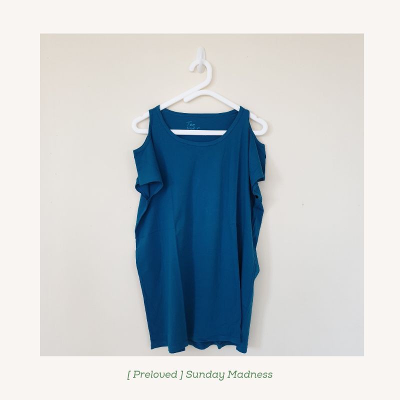 Preloved Kaos Giordano Atasan Wanita Warna Tosca