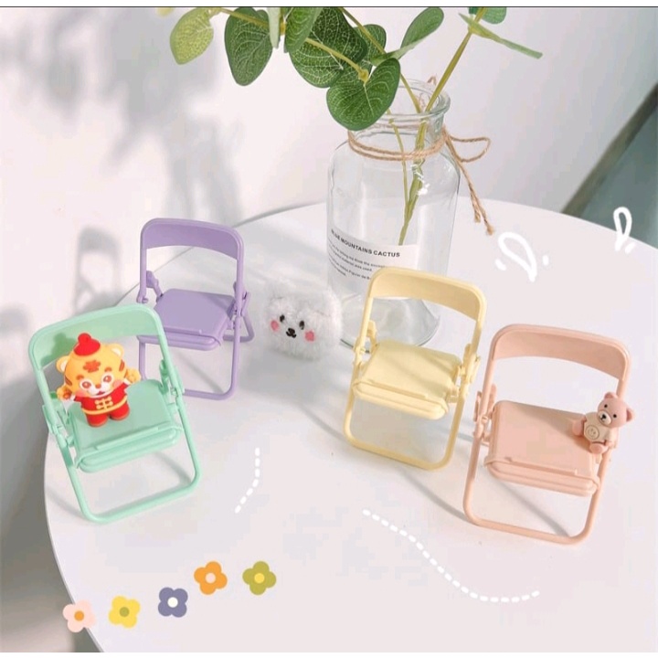 Dudukan Hp Bentuk Kursi Stand Holder Handphone Bentuk Kursi - Standing HP Portable Dudukan Ponsel Bentuk Lucu Bisa Dilipat