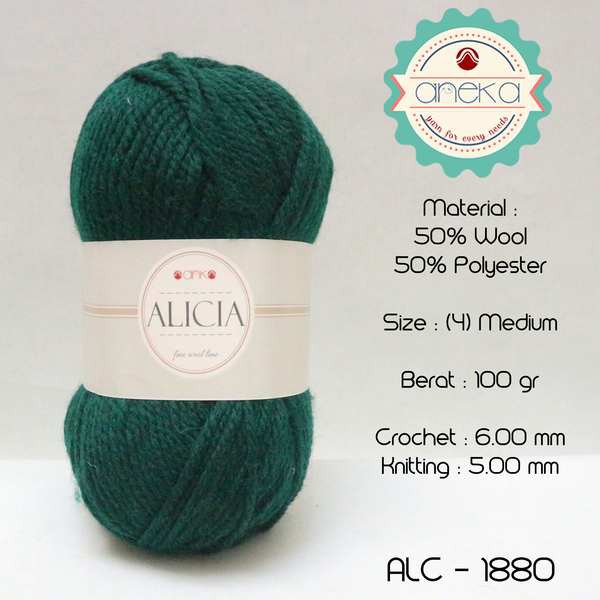 Benang Rajut Wool Alicia Yarn - 1880