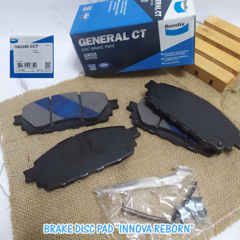 BRAKE DISC PAD INNOVA REBORN BENDIX DB2396 GCT - KAMPAS REM DEPAN INNOVA REBORN HILUX REVO ORIGINAL 