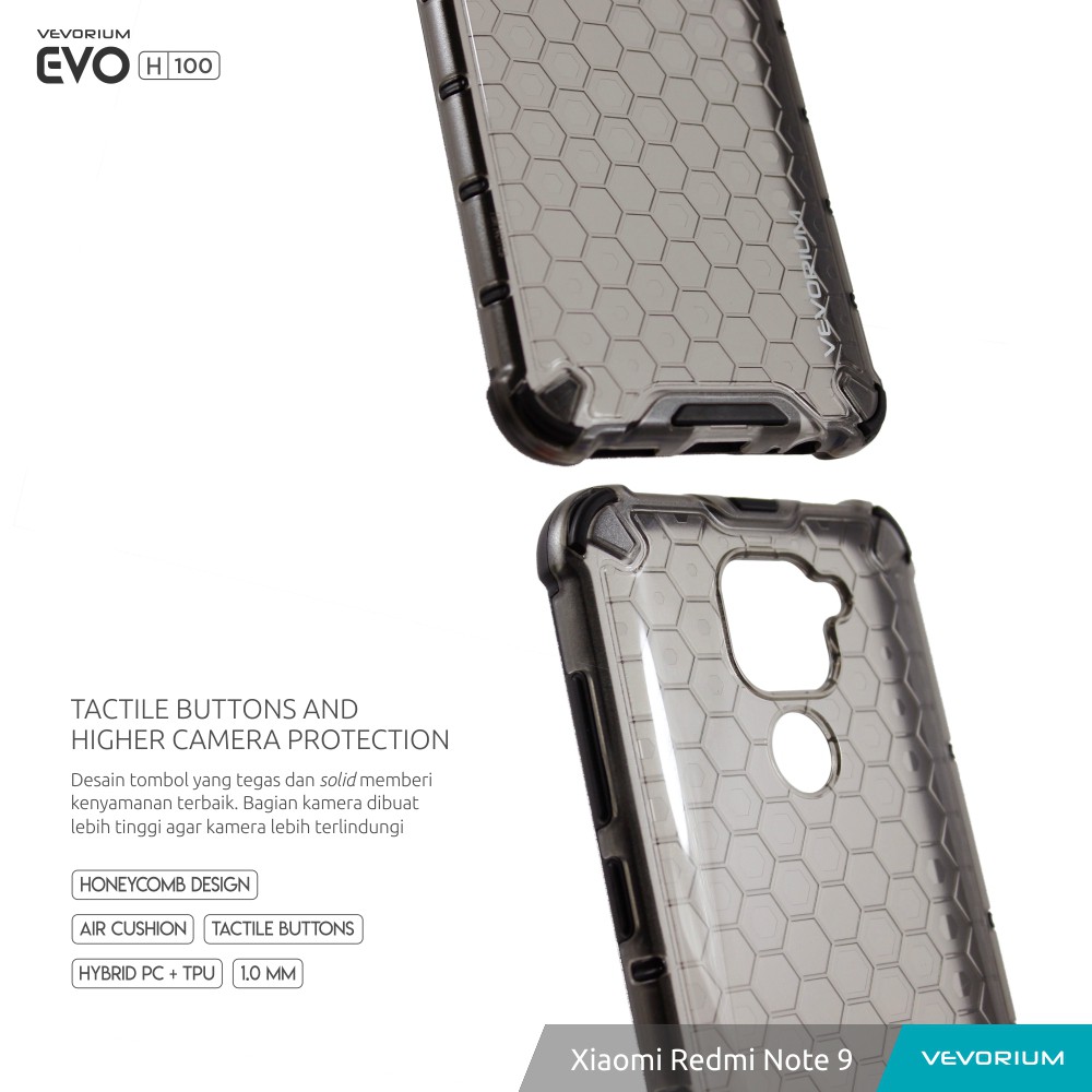 VEVORIUM EVO H100 Xiaomi Redmi Note 9 Biasa Hybrid Hard Case Softcase