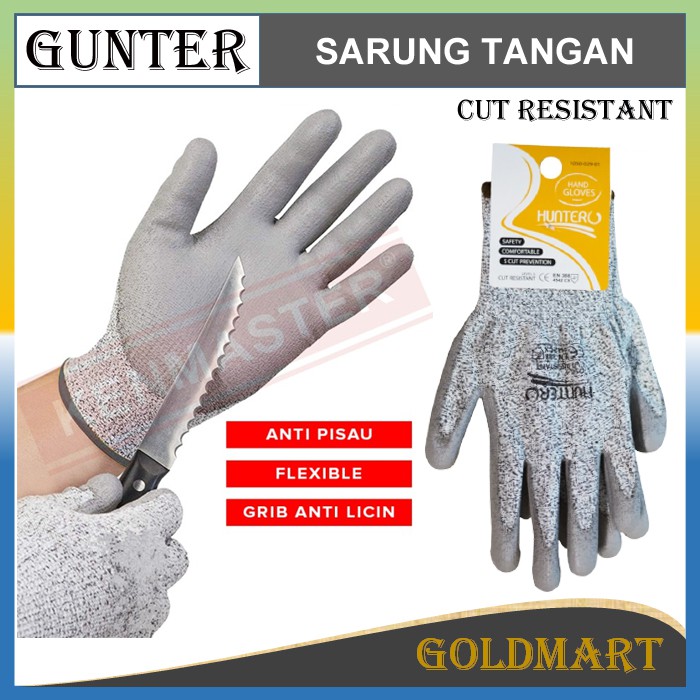 Sarung Tangan Cut Resistant / Guntero Sarung Tangan Safety Anti Pisau Glove