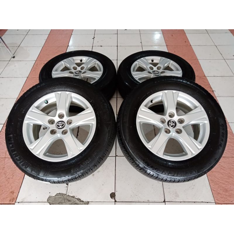 VELG MOBIL BEKAS OEM ALPHARD R16 HOLE 5X114 + BAN MICHELIN 215/65 R16