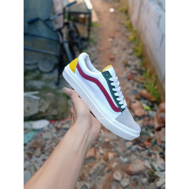 all white rainbow vans