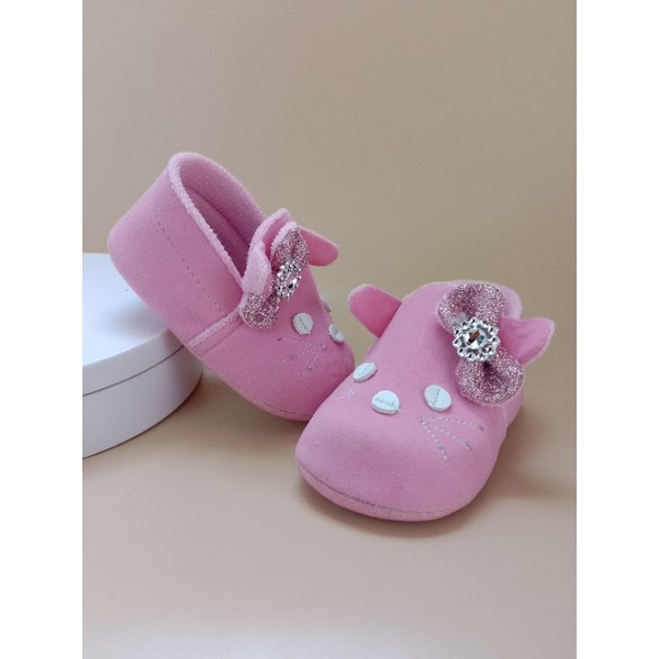 SEPATU BAYI PREWALKER PEREMPUAN USIA 0-12 BULAN / SEPATU BAYI MURAH - KUCING