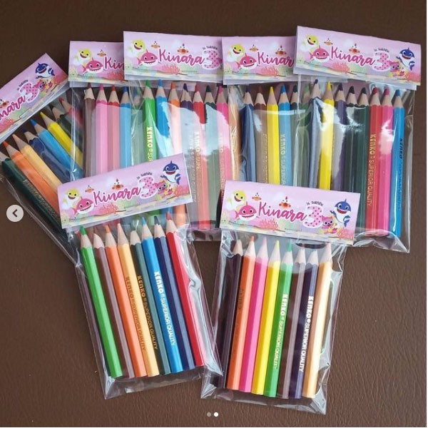 

Souvenir Ulang Tahun Pensil Warna Custom Label