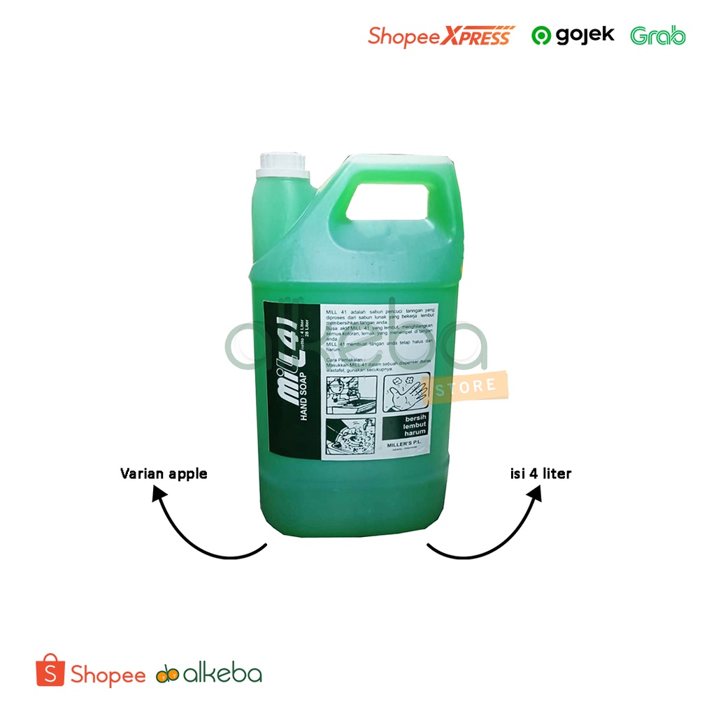 MILL 41 - Hand Soap 4 Liter Apel / Sabun Cuci Tangan Handsoap Galon Murah