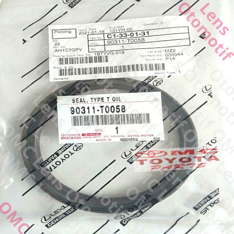 (100% ORIGINAL EM ) Seal Kruk Krek As Belakang Innova Fortuner Hilux Hiace 90311-T0058 mantap