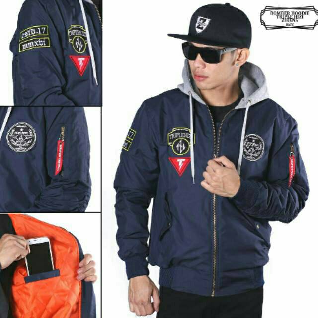 jaket BOMBER HOODIE TRIPLE HIZI