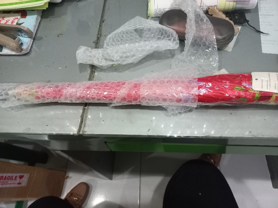 Payung Besar Lipat Standar Ruji 16 Impor Panjang Gagang Bengkok Motif Bunga - Payung Murah Grosir