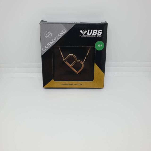 Kalung Emas 375 Alpha Beta Milea UBS Carendelano Huruf B