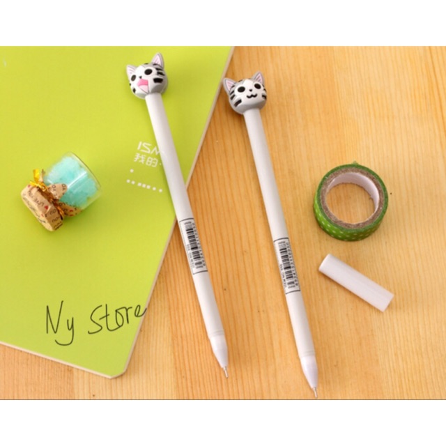 

NY Store 1kg144pcs Pena Karakter Grey Kitty Pen Kucing abu2 Pulpen Karakter Kucing lucu youleehuang