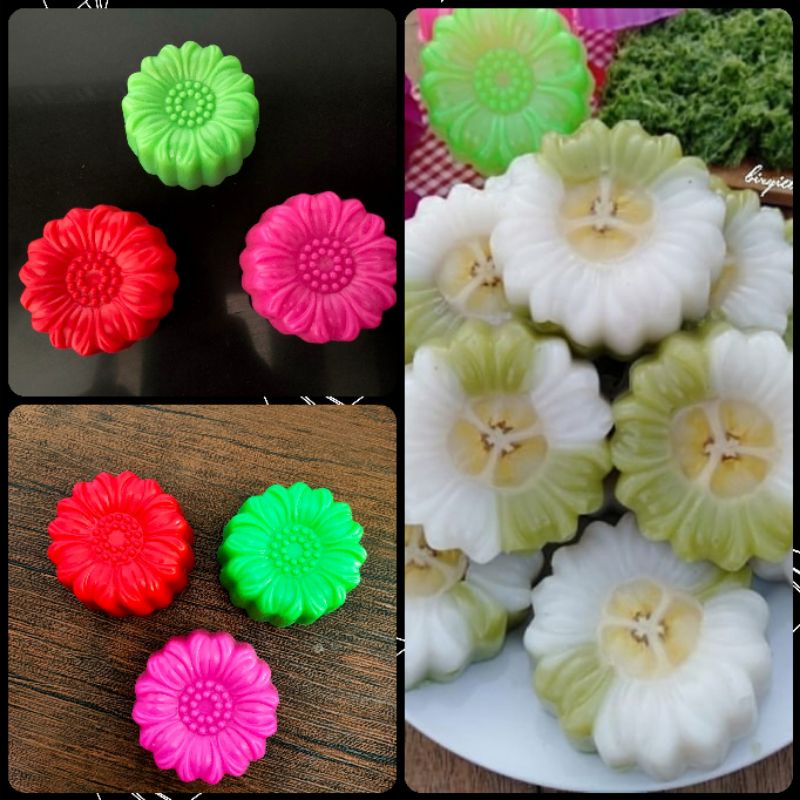 12Biji Cetakan Kue Putu Ayu Bolu Kukus Talam Bentuk Bunga Sakura Besar