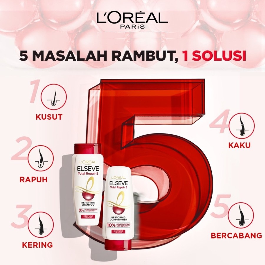 ★ BB ★ L'Oreal Paris Elseve Total Repair 5 Repairing Shampoo - Hair Mask | Hair Care Perawatan Rambut Rusak Loreal