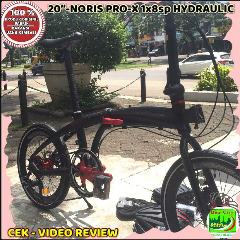 sepeda lipat 20 inch alloy pacific noris pro x 1x8sp hydraulic Dikirim Rakit StelJadi