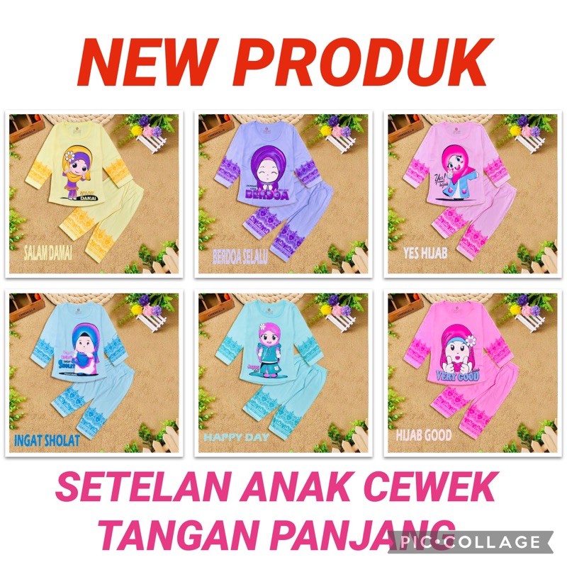 Setelan baju anak tangan panjang/ baju setelan anak anak cewek tangan panjang