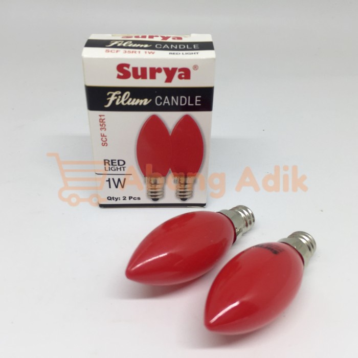 SURYA Lampu Sembahyang Led Filum 1 Watt Candle SCF 35R1 Merah