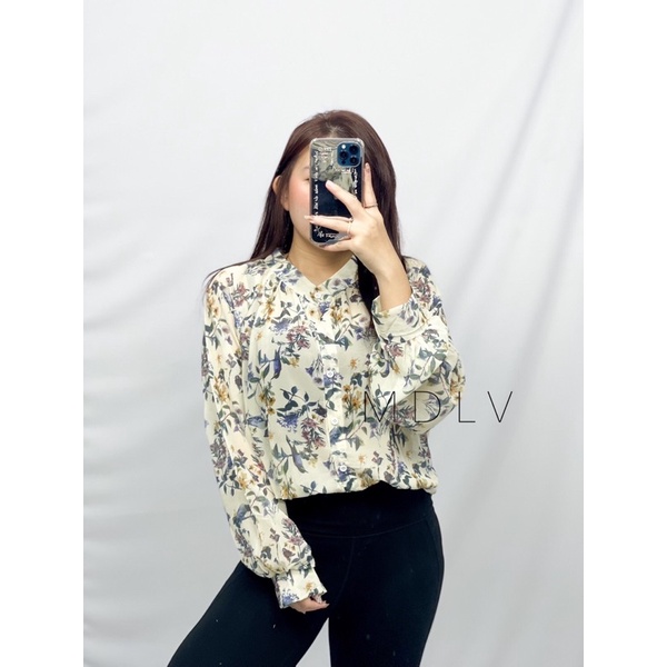 MDLV ~ 8562 Terra Floral Shirt Atasan Blouse Kemeja Bunga Fashion Import