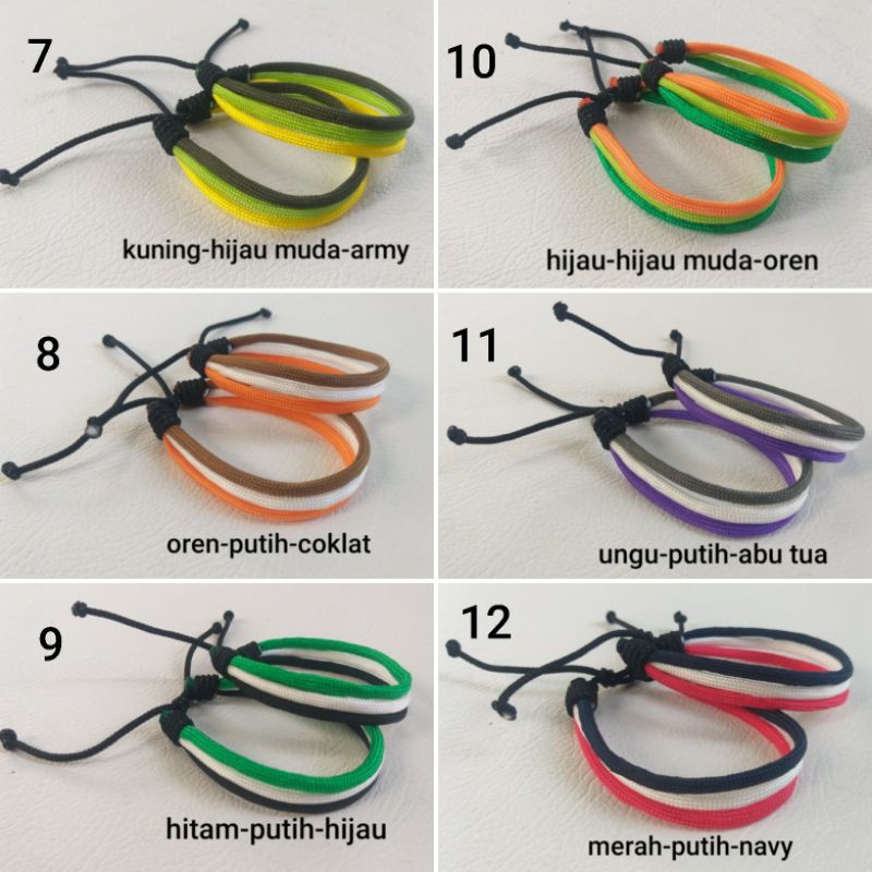 Gelang simple 3 layer gelang pria wanita paracord Gelang Tali Paracord Rangkap 3 lilit 3