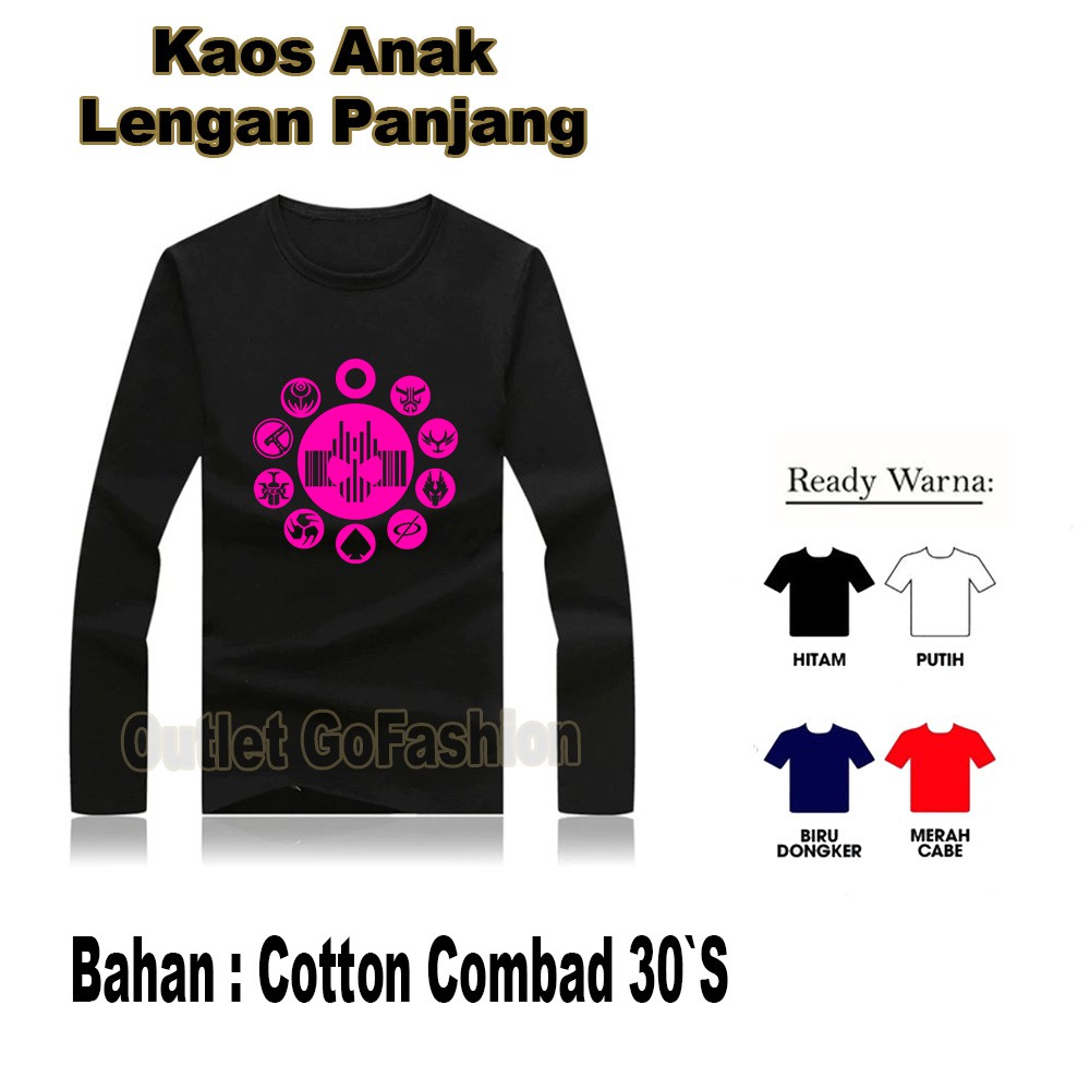 Kaos Baju Anime Anak Kamen Rider Decade Lengan Panjang T Shirt Distro Manga Kartun Jepang Premium