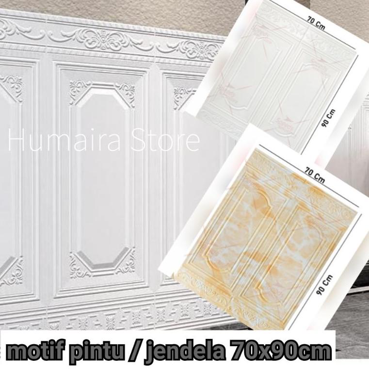 wallpaper foam 3d motif jendela / pintu warna putih / marmer /pink 70x90cm "Gin31au22х"
