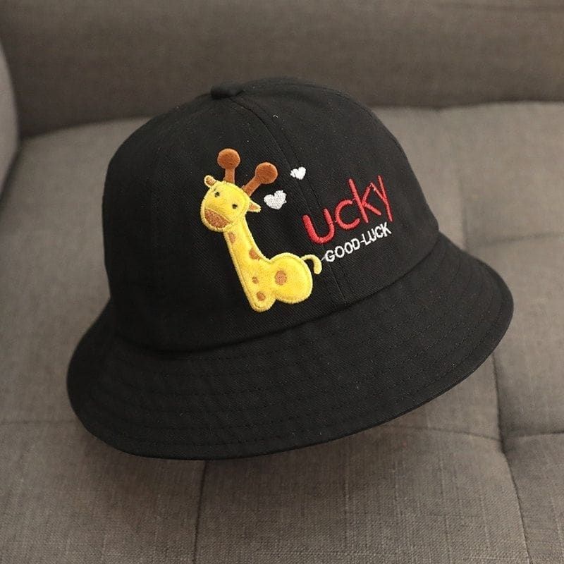 Topi Anak Bucket GooD Lucky Jerapah / Bucket Topi Anak GooD Lucky Bordir Quality / Topi Anak Import Laki - Laki dan Perempuan