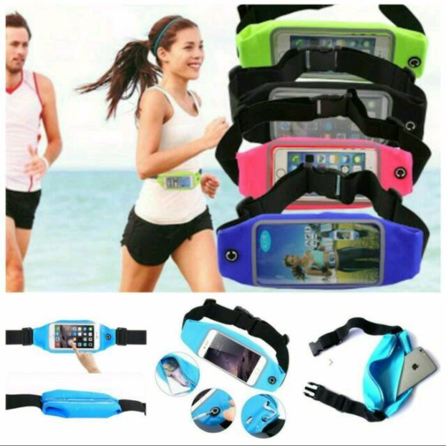 EM Tas HP Pinggang Untuk Joging Lari Anti Air Waterproof