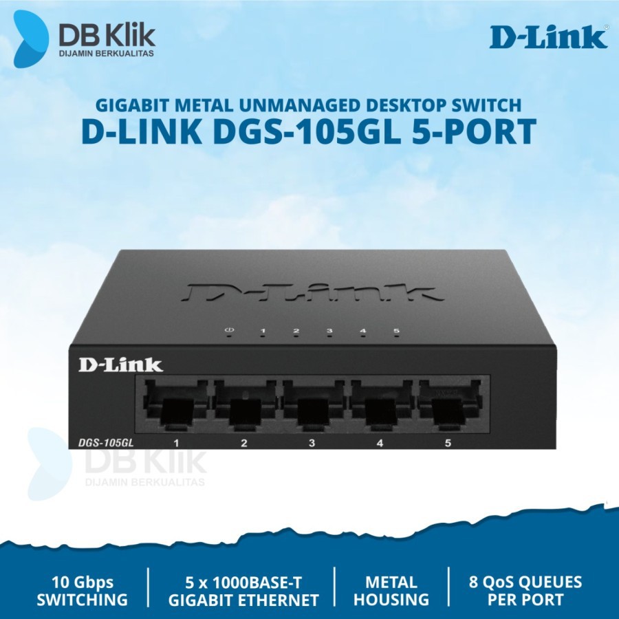 Switch D-Link DGS-105GL 5Port Gigabit Unmanaged | HUB DLink DGS105GL