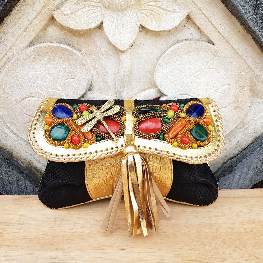 Clutch Kulit Ular Minang Size Mini S Handmade Asli Bali