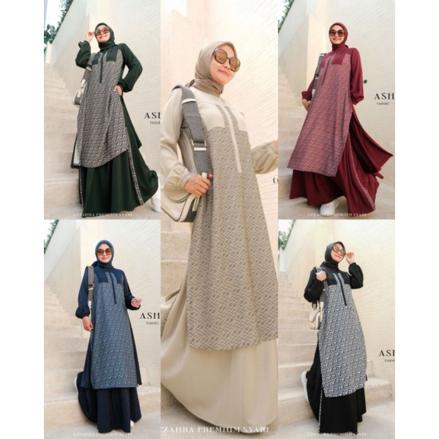 Ashana set (Tunik+rok) by Azzahra Premium syarii