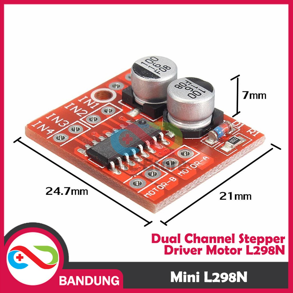 DUAL CHANNEL STEPPER DRIVER MOTOR MODULE PWM L298N POSITIF NEGATIF