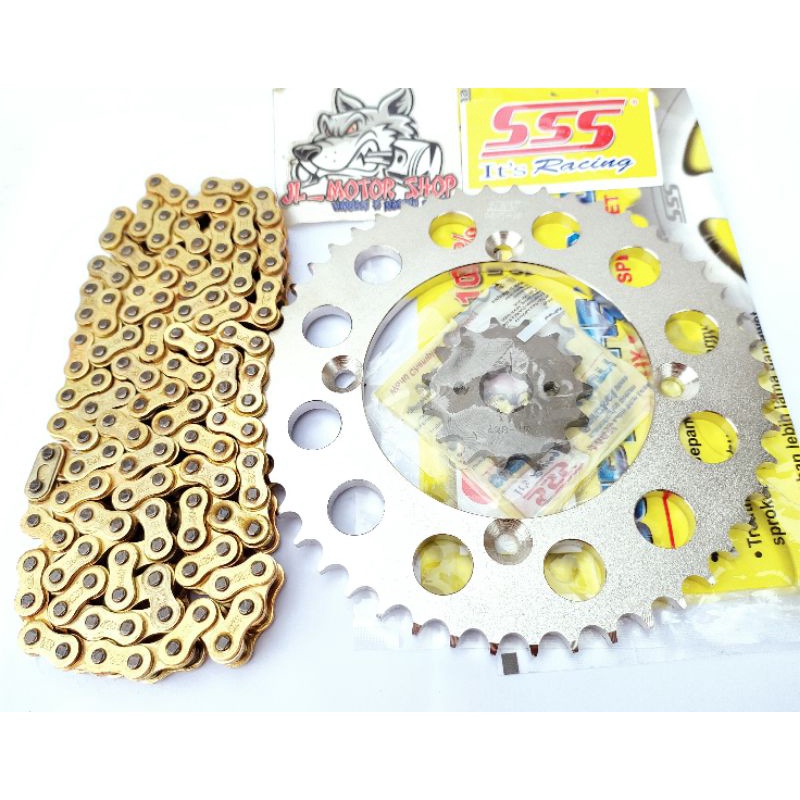 Gear Set Gearset Girset SSS 428 Kawasaki KLX 150 DTracker WR155 WR 155 CRF150 CRF 150 L Rantai Gold