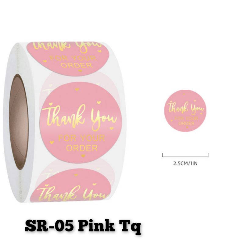 NANA STICKER LABEL THANKYOU 1 ROLL 500pcs/STIKER ROUND 2.5cm 1 INCH