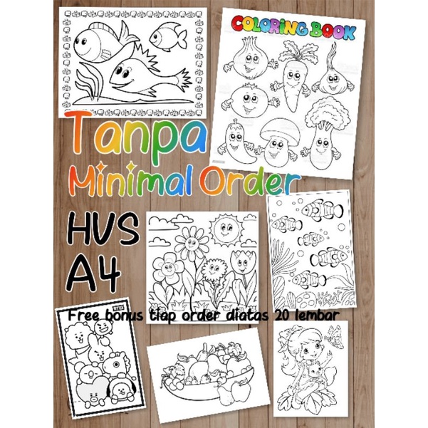 

KERTAS PRINT MEWARNAI GAMBAR HVS A4 (karakter, hewan, tumbuhan, pemandangan, profesi, buah, sayur) *tanpa minimal order