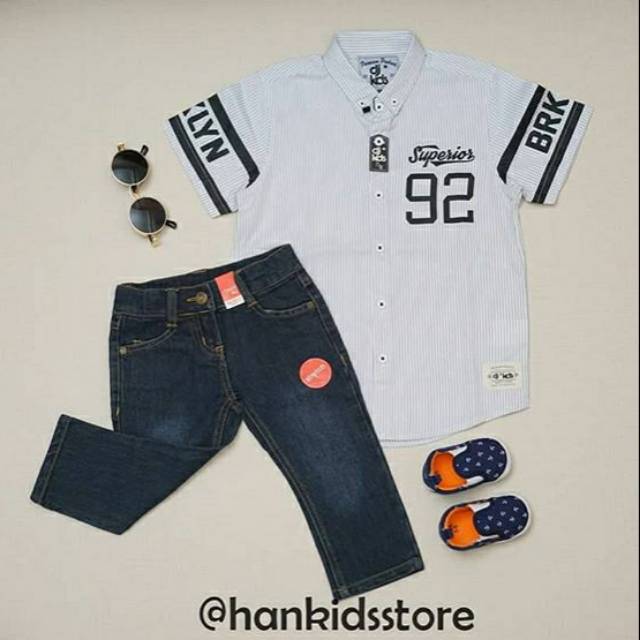 KEMEJA LENGAN PENDEK ANAK "BASEBALL BROKLYN" DJ KIDS PREMIUM PRODUCT