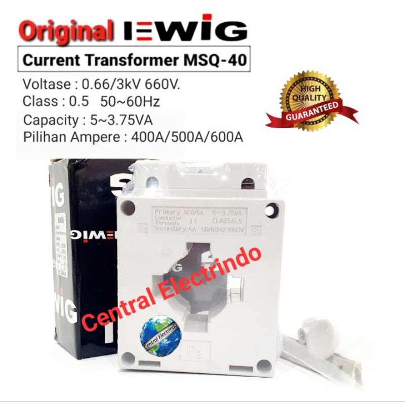 Current Transformer CT MSQ-40 400A~600A/5A EWIG.