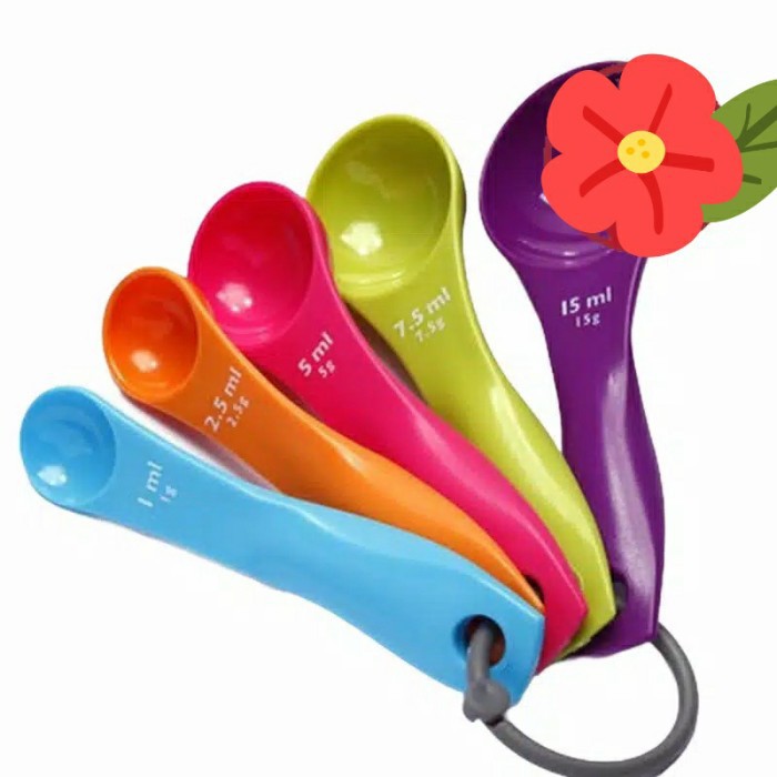 ELmart Sendok Takar Set 5 in 1 Warna Warni Measuring Spoon Kue Bumbu