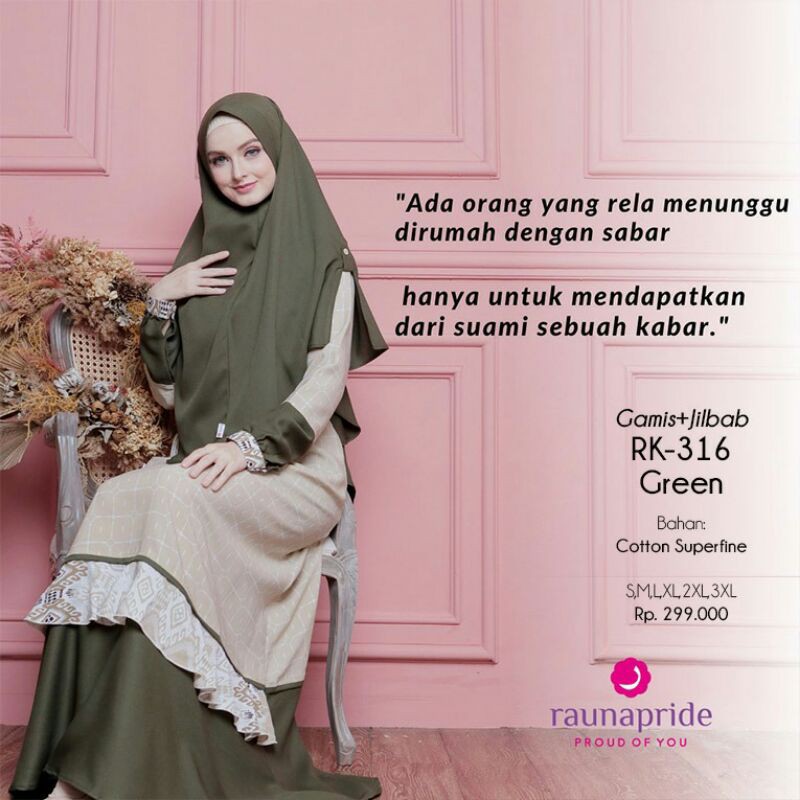 Set Gamis Hijab Rauna RK 316