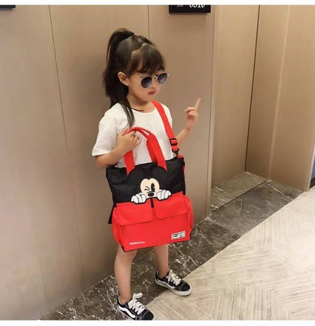 TOTE BAG MICKEY POCKET ADA TALI PANJANG NIQABIS TAS MURAH TAS FASHION TAS IMPORT LOOKALIKE