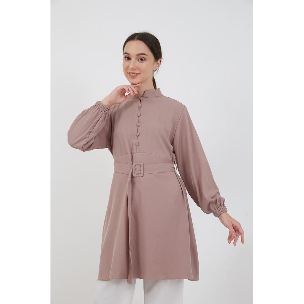 Berrybenka - Atasan Blouse Wanita Sofia Mutia Tied Blouse-1