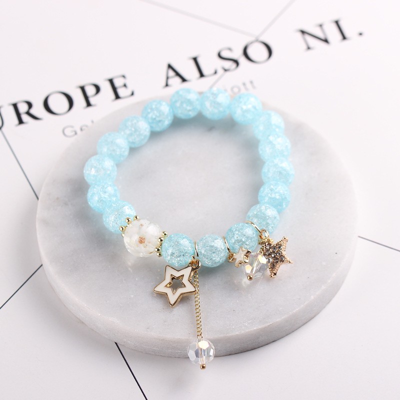 Aksesoris Gelang Beads Korea Charm Bracelet LW005 Blue