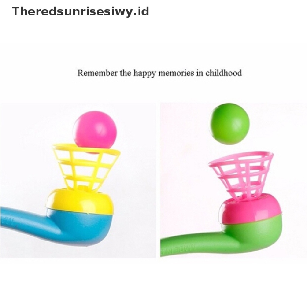 (Theredsunrisesiwy.Id) 3pcs / Set Mainan Bola Melayang + Pipa Tiup Untuk Anak / Hadiah / Pesta
