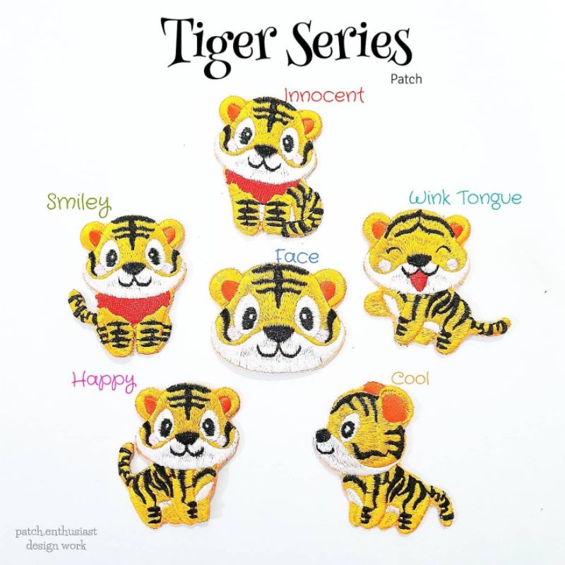 Patch Bordir Macan, Tiger, Imlek, Shio, Harimau