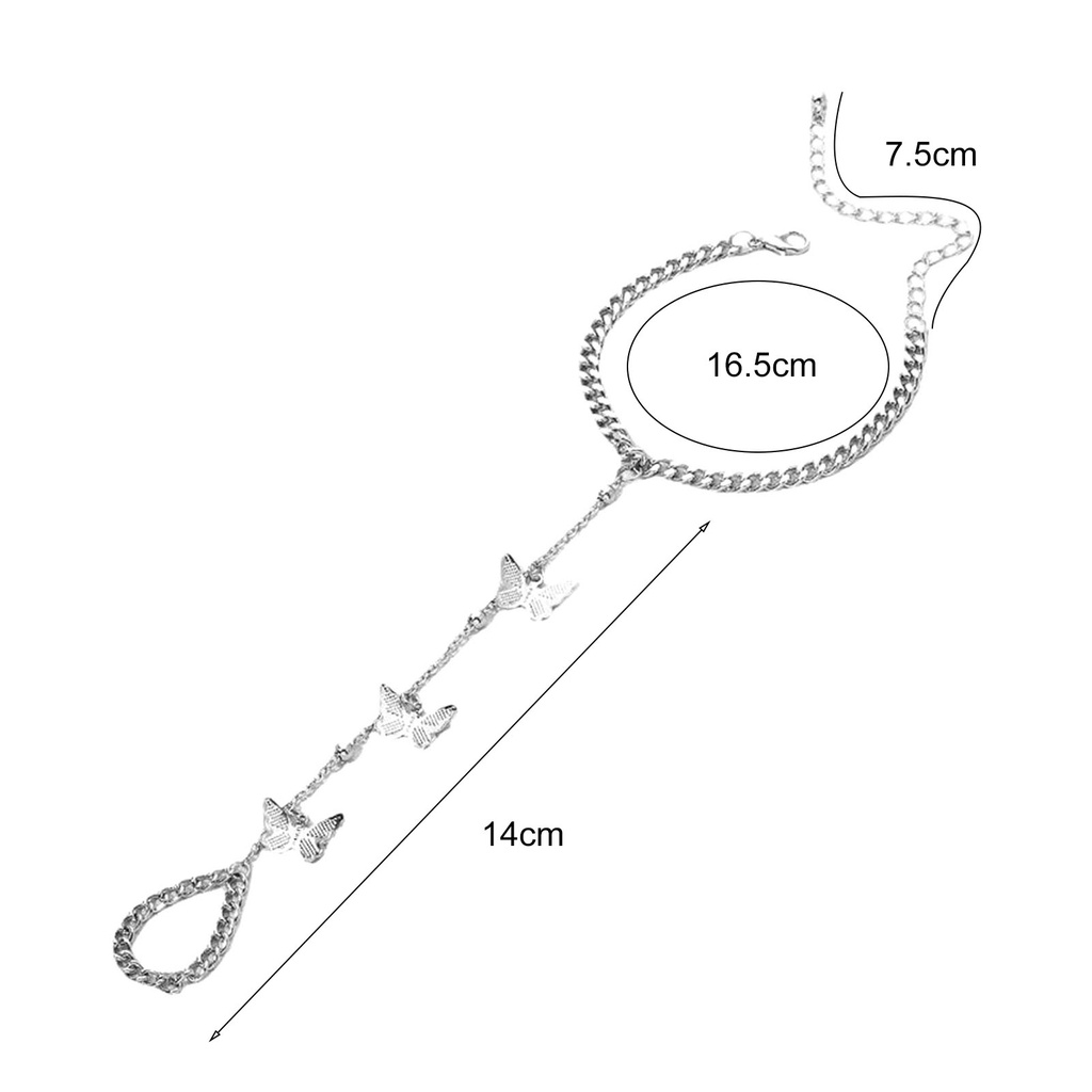 Hu Hu Hu Hu Hu Alat Bantu Pasang Kacamata♡ Gelang Cincin Desain Butterfly Adjustable Tahan Lama Gaya Hip hop Untuk Wanita