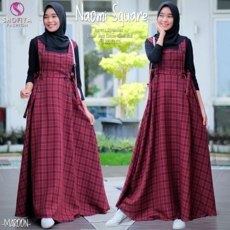 Naumi Square include inner Ori Shofiya / Setelan Baju Anak Muda Perempuan / Fashion Muslim Wanita