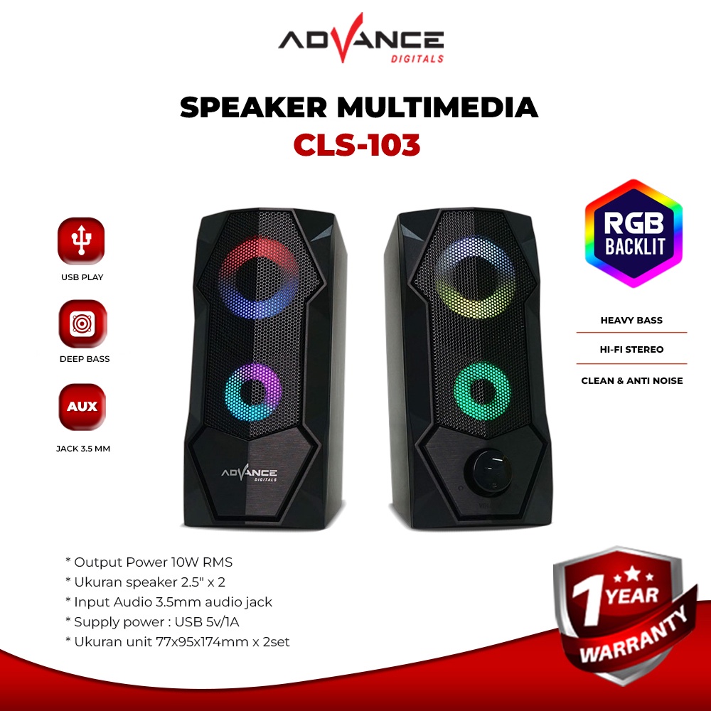 Advance Digitals Gaming Speaker CLS-103 RGB Gaming Speaker