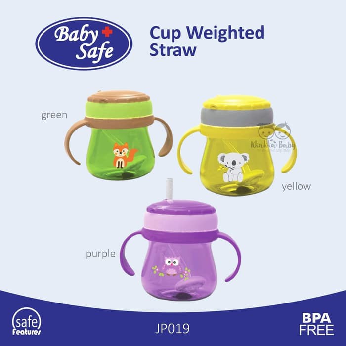 BABY SAFE CUP WEIGHTED STRAW JP019 250ML