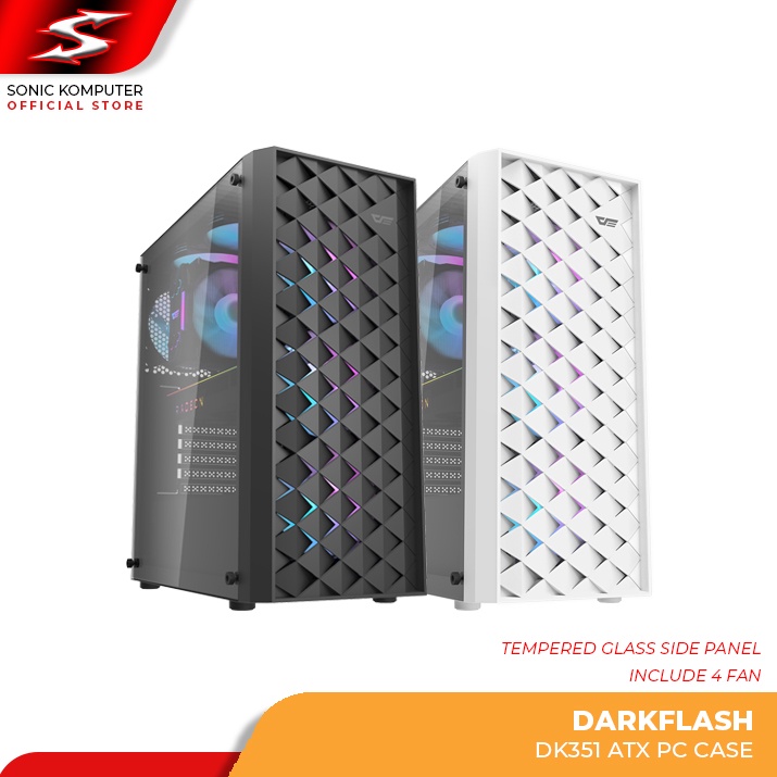 Casing Komputer PC Darkflash DK351 Tempered Glass ATX Gaming Case