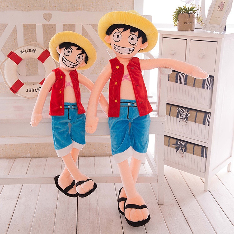 Big Size 85/120cm Japan ONE PIECE Luffy Cartoon Plush Doll Giant Luffy Soft Stuffed Toy Children Kids Gift Cotton Luffy Plush Toy