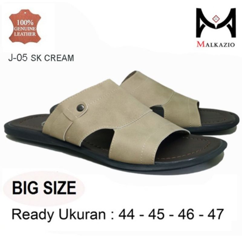 Sandal Slide Pria BIG SIZE 44-45-46-47 Sandal Casual Selop Pria Size BESAR JUMBO ORI, Cokelat